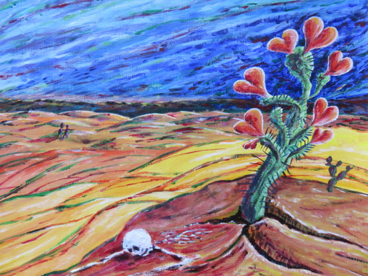 Painting titled "Love source in dese…" by Wabyanko, Original Artwork, Acrylic