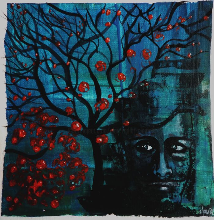 Peinture intitulée "La nostalgie de l'a…" par Clau Redier-Clément, Œuvre d'art originale, Acrylique Monté sur Verre