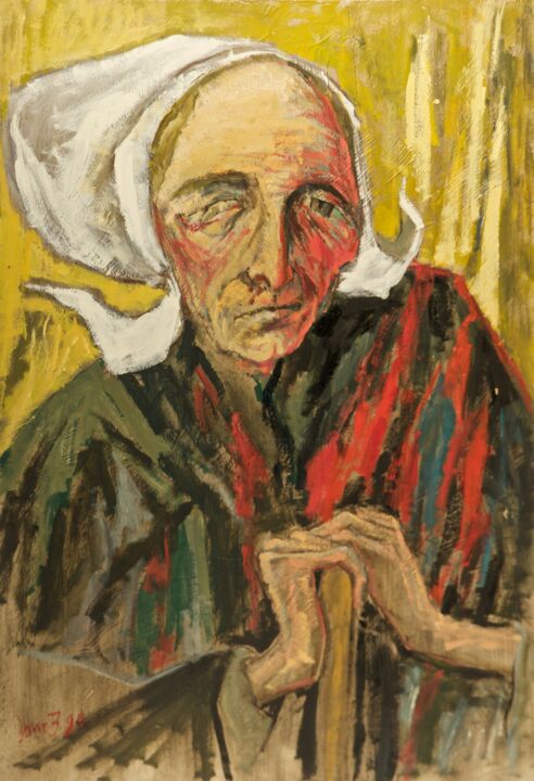 Peinture intitulée "La borgne de Plouar…" par Dominique Bertrand, Œuvre d'art originale, Huile