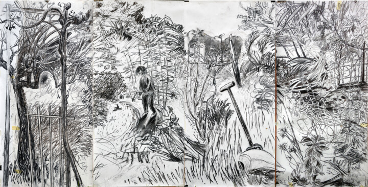 Drawing titled "Jacques' Horse" by Stephen West, Original Artwork, Charcoal