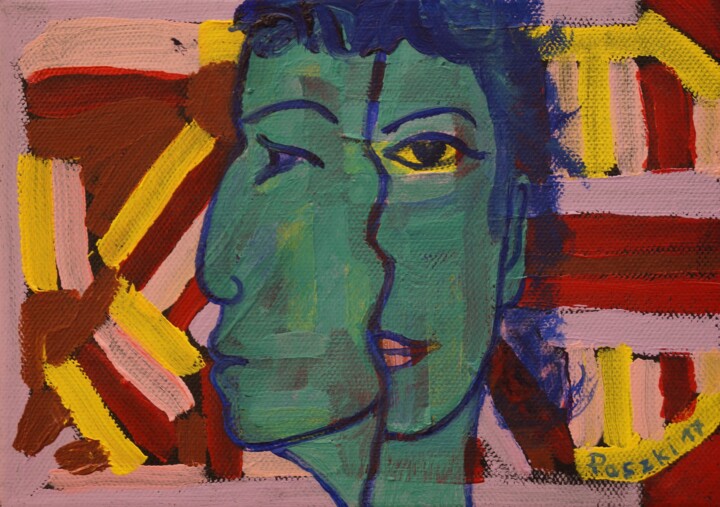 Janus 14 绘画, 6.3x8.7 in
