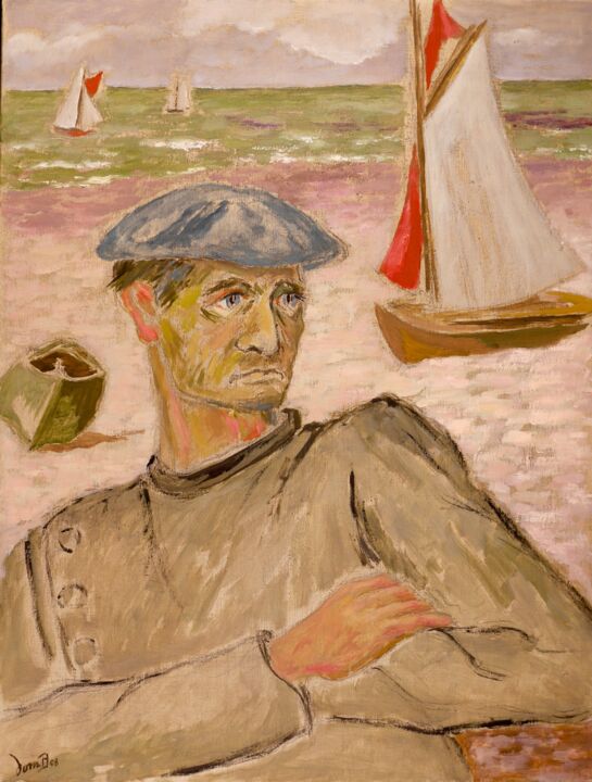 Peinture intitulée "Le pêcheur de Douar…" par Dominique Bertrand, Œuvre d'art originale, Huile