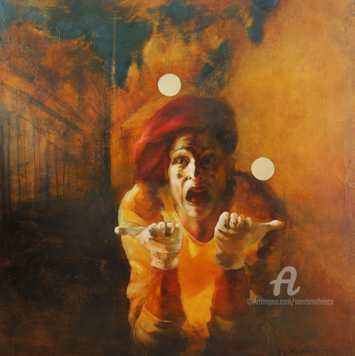 Painting titled "Sapņu tulkotājs" by Sanda Malniece, Original Artwork, Acrylic
