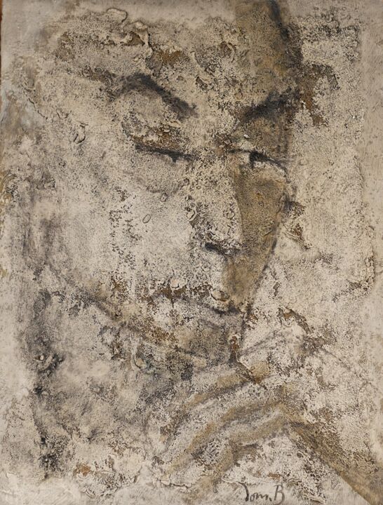 Peinture intitulée "Autoportrait (avec…" par Dominique Bertrand, Œuvre d'art originale, Huile