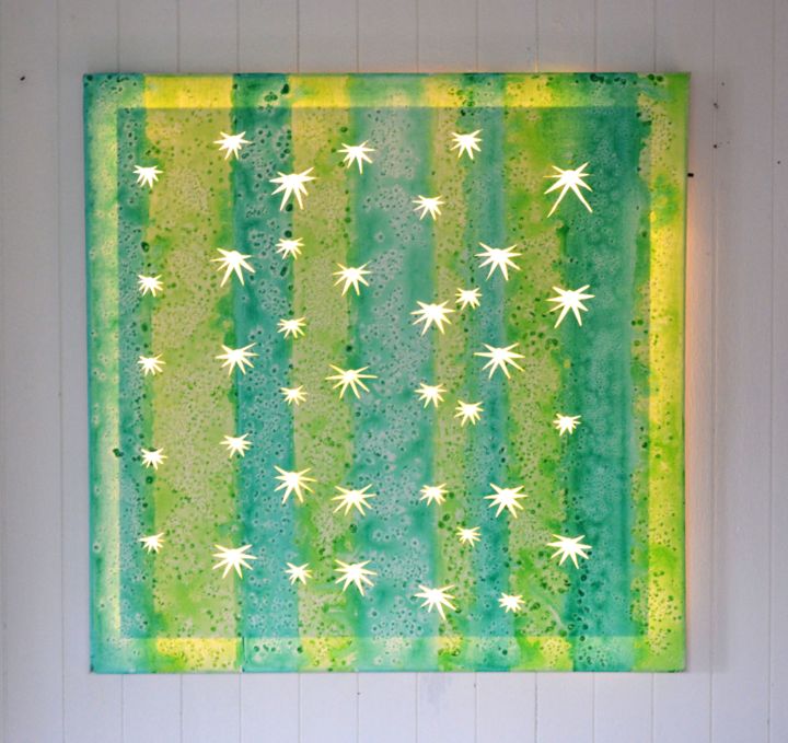Collages titled "TABLEAU LUMINEUX LE…" by Lune Et Animo, Original Artwork, Other