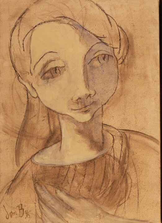 Peinture intitulée "Marie-Claire petite…" par Dominique Bertrand, Œuvre d'art originale, Huile