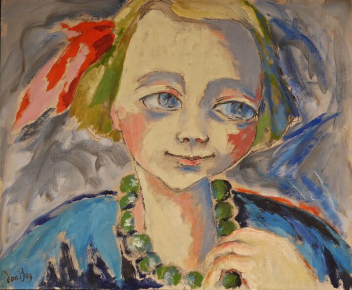 Peinture intitulée "Marie-Claire enfant…" par Dominique Bertrand, Œuvre d'art originale, Huile