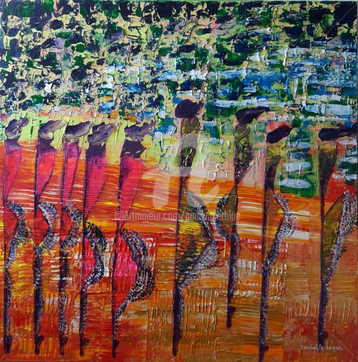 L'antichambre du défilé 绘画, 19.7x19.7 in