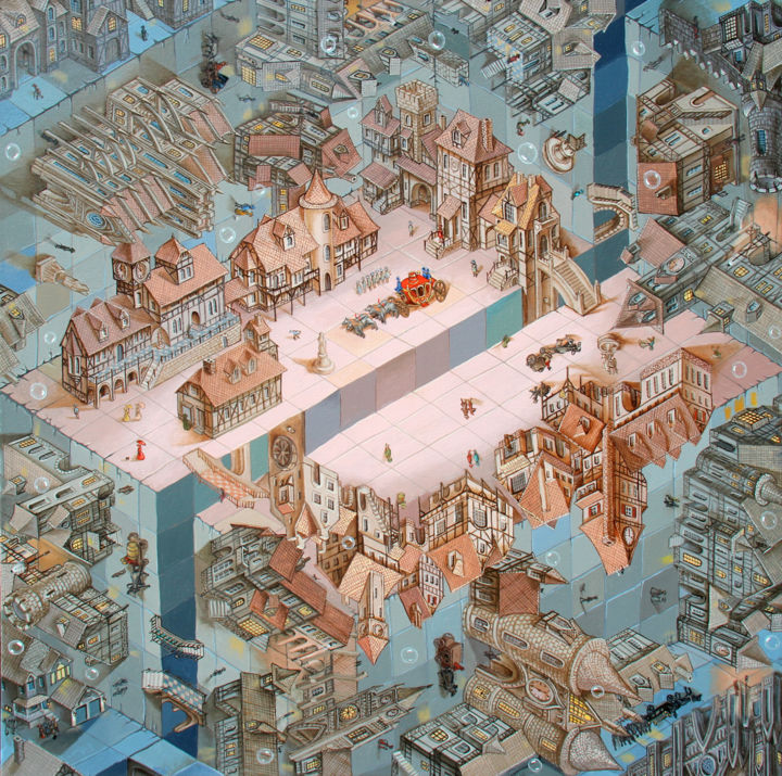 Painting titled "The Tale of The Los…" by Victor Molev, Original Artwork, Oil Mounted on Wood Stretcher frame