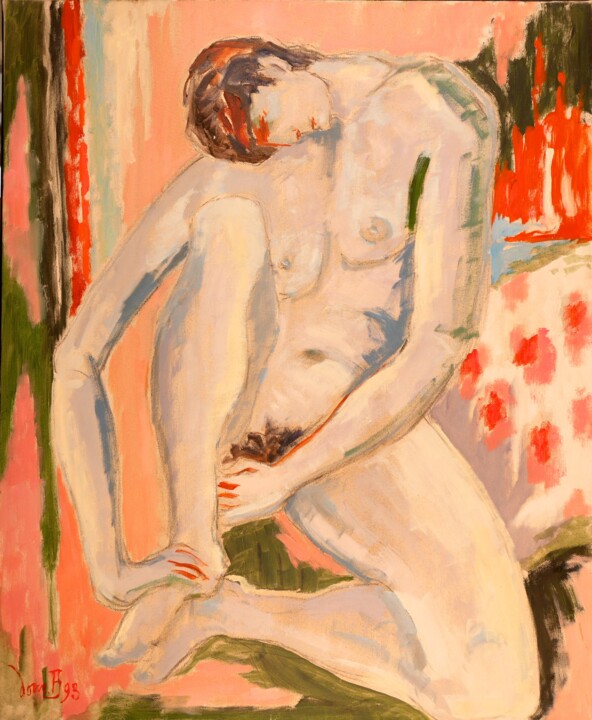 Peinture intitulée "Nu (5)" par Dominique Bertrand, Œuvre d'art originale, Huile