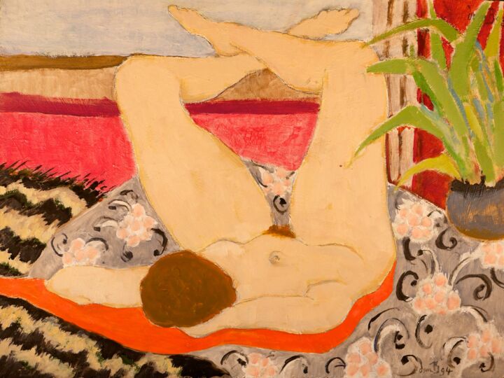 Peinture intitulée "Nu (8)" par Dominique Bertrand, Œuvre d'art originale, Huile