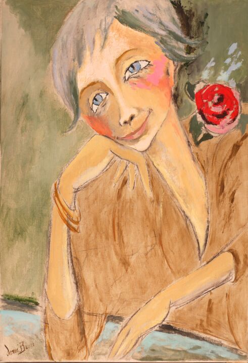 Peinture intitulée "Femme (1)" par Dominique Bertrand, Œuvre d'art originale, Huile