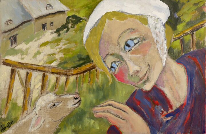 Peinture intitulée "Marie-Claire et l'a…" par Dominique Bertrand, Œuvre d'art originale, Huile