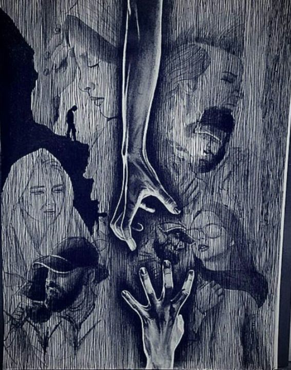 Tekening getiteld "Hope" door Baher, Origineel Kunstwerk