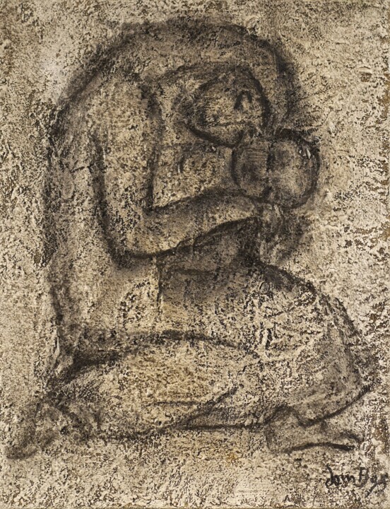 Schilderij getiteld "Nativité (avec sabl…" door Dominique Bertrand, Origineel Kunstwerk, Olie