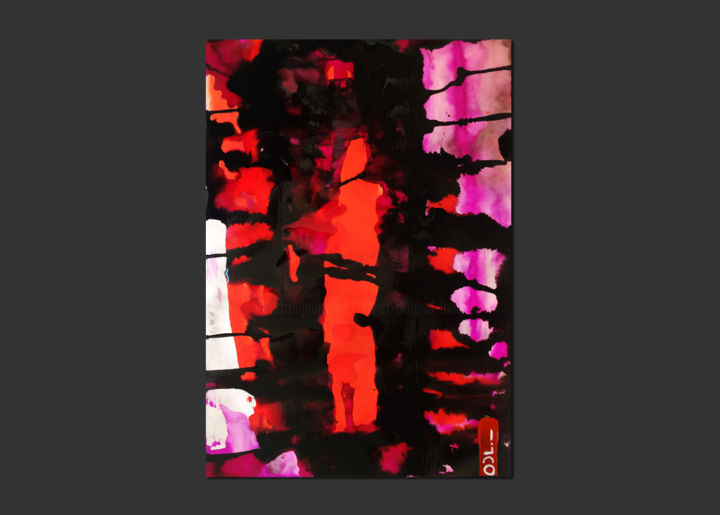 Schilderij getiteld "L'ENCHAINÉ" door Odl - Olivier Durand Lailler, Origineel Kunstwerk, Inkt