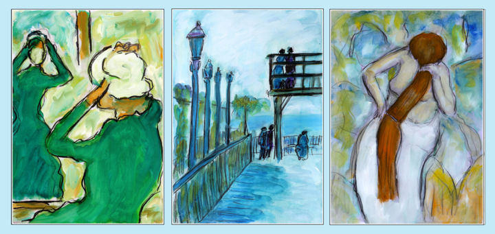 Peinture intitulée "Manet,VanGogh et De…" par Jean Mirre, Œuvre d'art originale, Huile