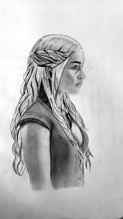 Dessin intitulée "Daenerys Game Of th…" par Mathilde Banas, Œuvre d'art originale, Crayon
