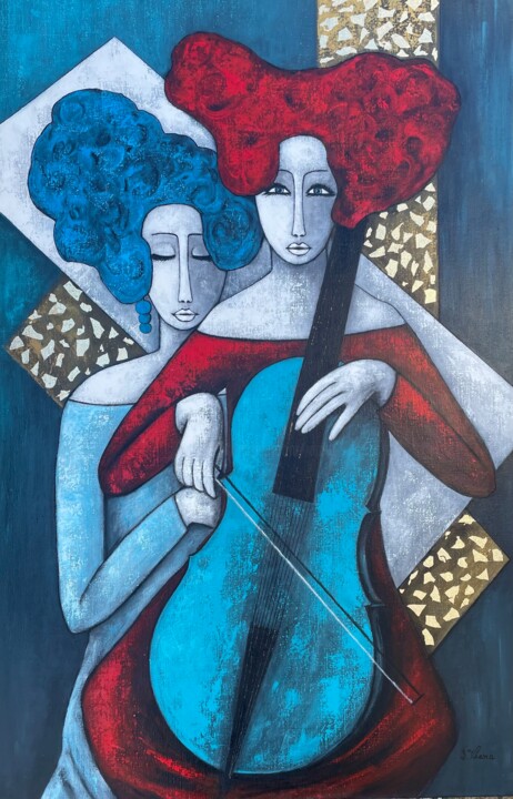 Peinture intitulée "Concerto" par Salette Viana, Œuvre d'art originale, Acrylique