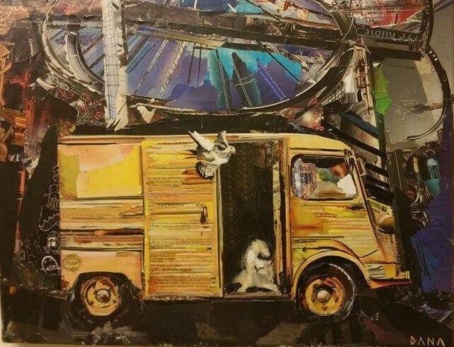 Collages intitulée "histoire-de-puces.j…" par Dana, Œuvre d'art originale