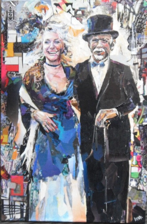 Collages intitulée "alain-michele" par Dana, Œuvre d'art originale