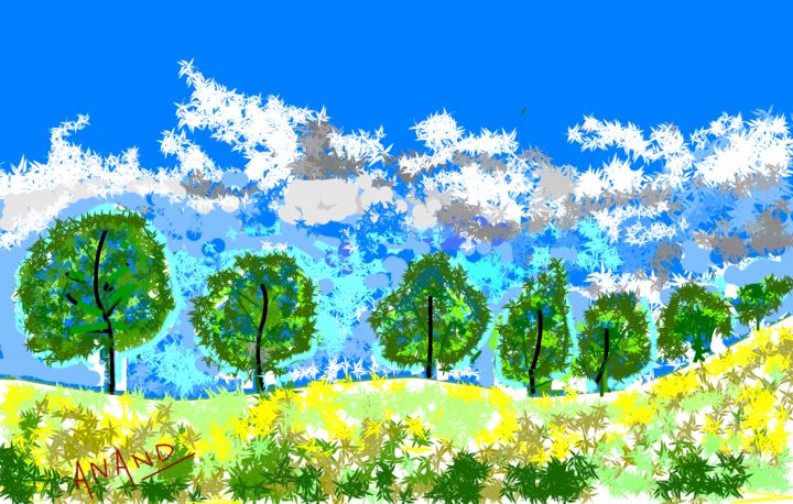 Digitale Kunst getiteld "RUSTIC LAND" door Yes, Origineel Kunstwerk, Digitaal Schilderwerk