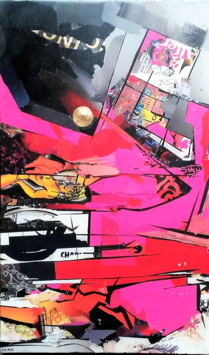 Collages intitulée "Table tableau 3D co…" par Dana, Œuvre d'art originale