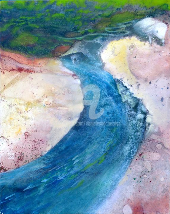 Peinture intitulée "SOURCE ARDECHE 81 x…" par Daniele Sanchez Dsz, Œuvre d'art originale, Acrylique Monté sur Châssis en bois