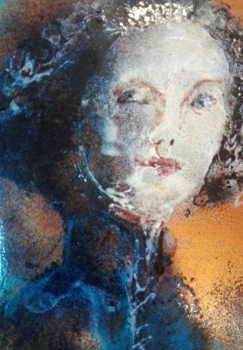 Peinture intitulée "Le côté sombre - Pi…" par Isabelle Mathis, Œuvre d'art originale, Émail