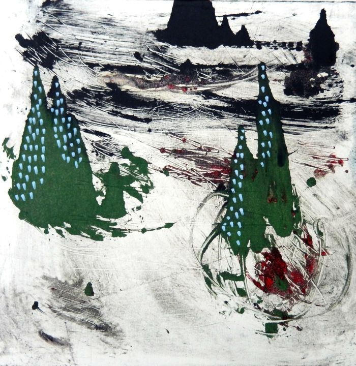 In the woods 印花与版画, 8.7x8.7 in