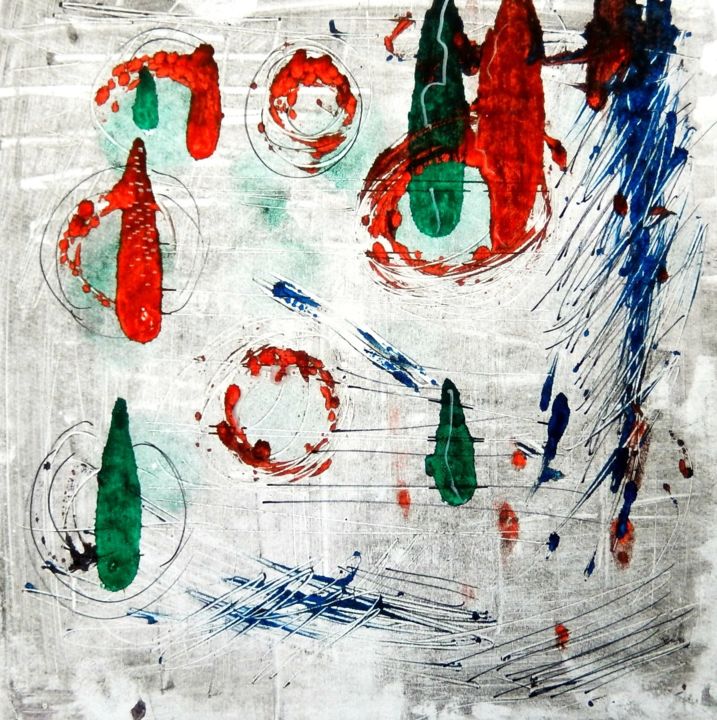 Abstract 1 印花与版画, 8.7x8.7 in