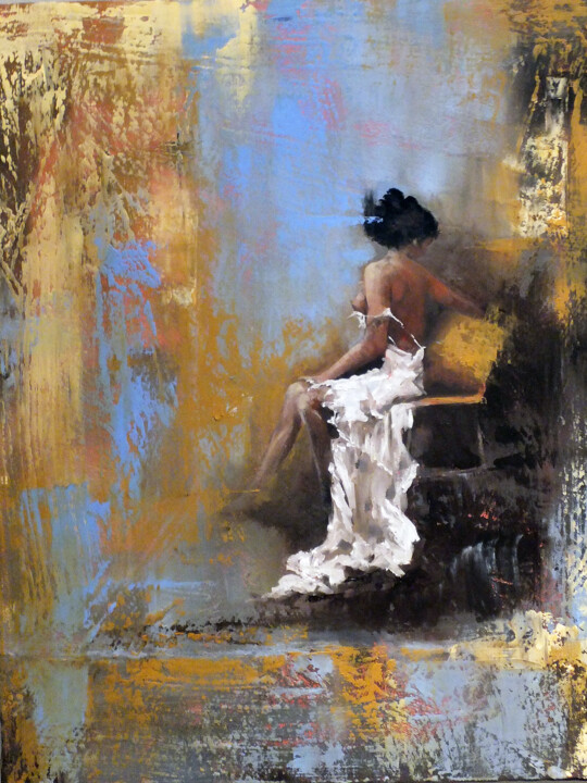 Painting titled "Thoughts of You" by Elizabeth Williams, Original Artwork, Oil