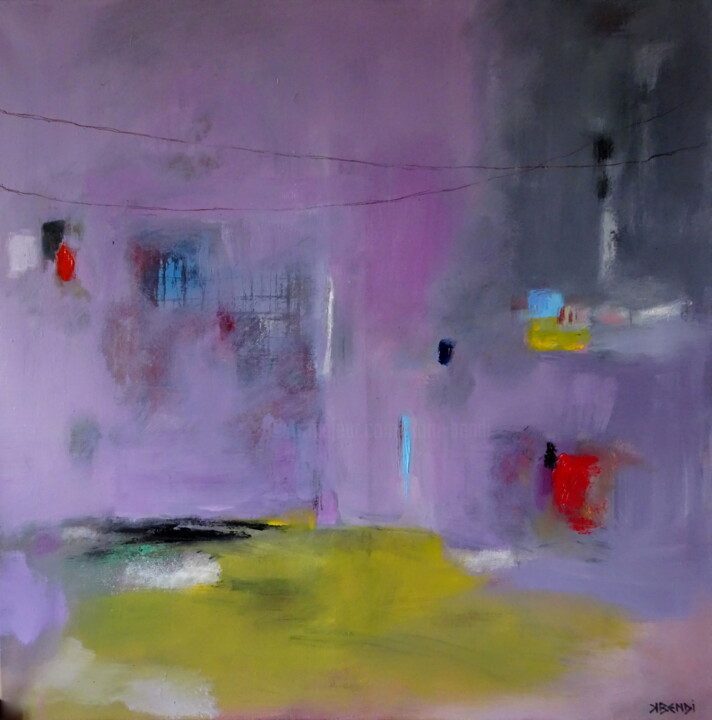 Peinture intitulée "Le sémaphore" par Kam Bendi, Œuvre d'art originale, Huile Monté sur Châssis en bois
