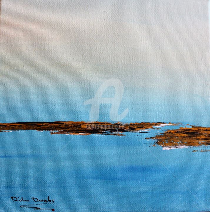 Peinture intitulée "bleu-20-x-20.jpg" par Didier Duclos, Œuvre d'art originale, Acrylique