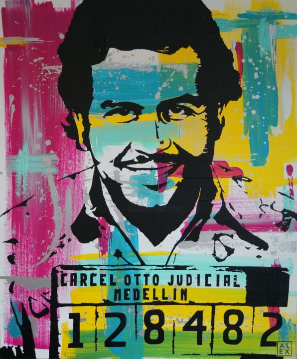 Malerei mit dem Titel "PLATA O PLOMO [100x…" von Alex, Original-Kunstwerk, Acryl