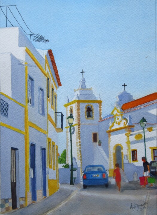 绘画 标题为“Recanto com Igreja…” 由Inês Dourado, 原创艺术品, 水彩