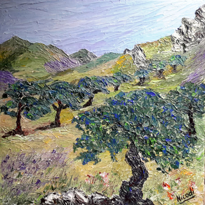 Pintura titulada "UN ETE EN PROVENCE 2" por Nicodi, Obra de arte original, Acrílico