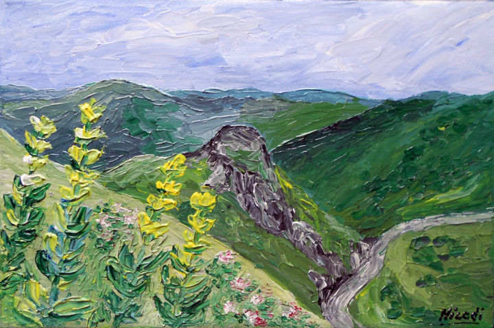 Pintura titulada "SUR LA ROUTE DES VO…" por Nicodi, Obra de arte original, Acrílico