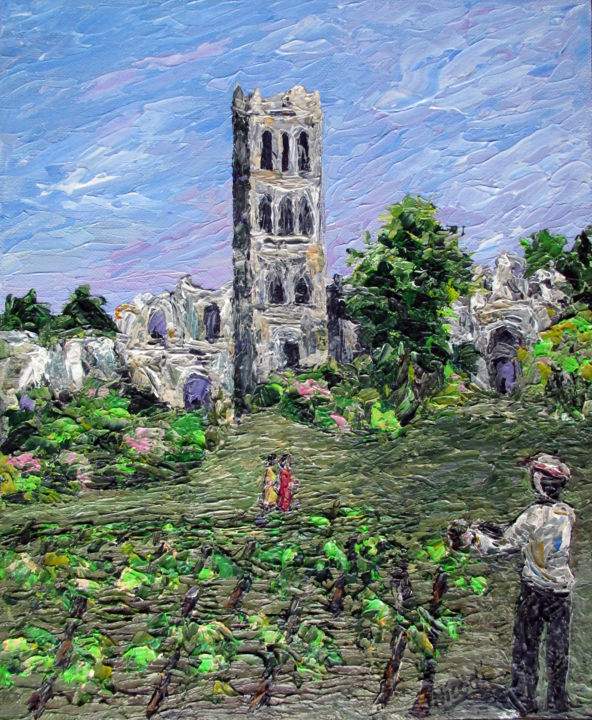 Peinture intitulée "VIGNOBLE BORDELAIS…" par Nicodi, Œuvre d'art originale, Acrylique