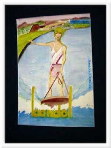 绘画 标题为“♥ BANDOL skieuse ♥…” 由Françoise Lanfroy-Rancurel, 原创艺术品, 水彩
