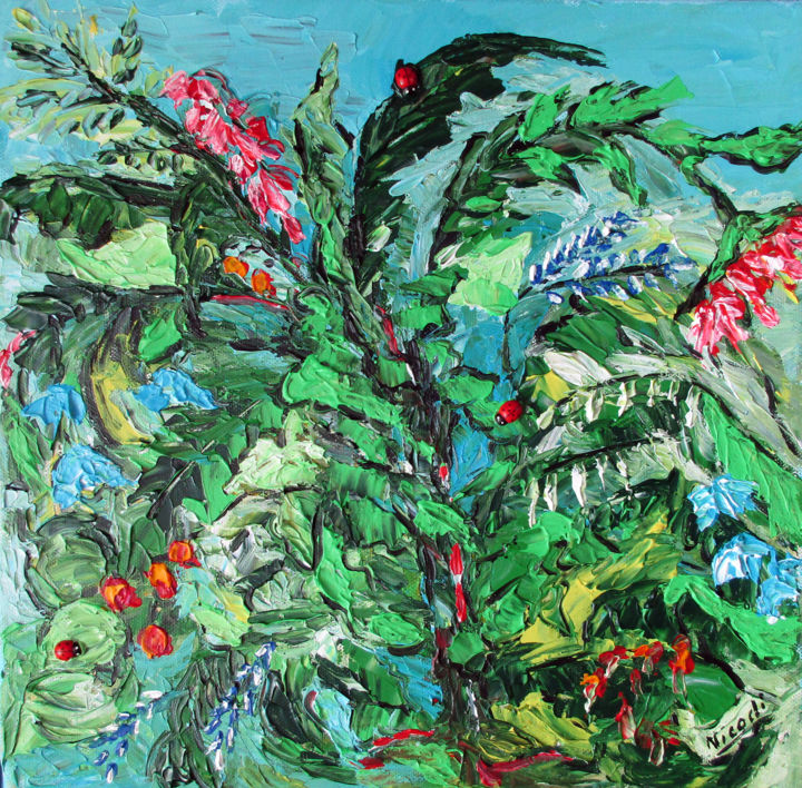 Peinture intitulée "LES 3 COCCINELLES" par Nicodi, Œuvre d'art originale, Acrylique