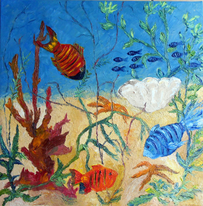 Pintura titulada "AQUARIUM 1" por Nicodi, Obra de arte original, Acrílico