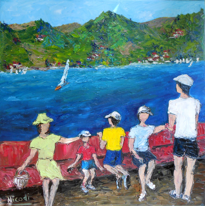 Pintura titulada "EXCURSION VERS LES…" por Nicodi, Obra de arte original, Oleo