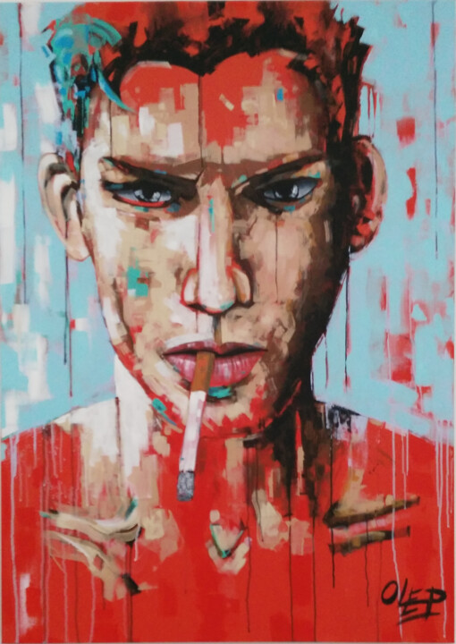 Painting titled "red-serie" by Olshark, Original Artwork, Acrylic