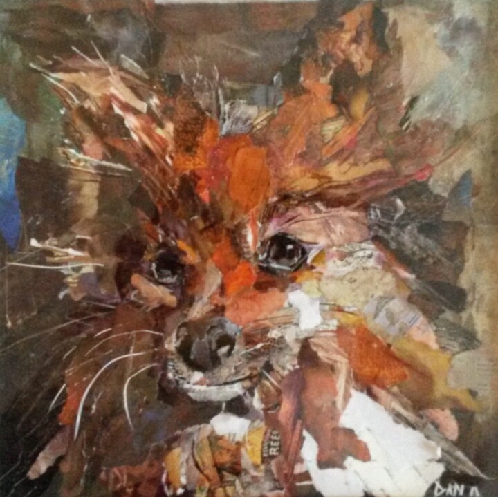 Collages intitulée "portrait cannin" par Dana, Œuvre d'art originale