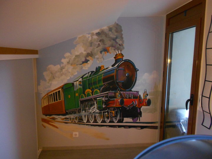 Peinture intitulée "CHAMBRES D'ENFANTS…" par Nessé, Œuvre d'art originale, Acrylique