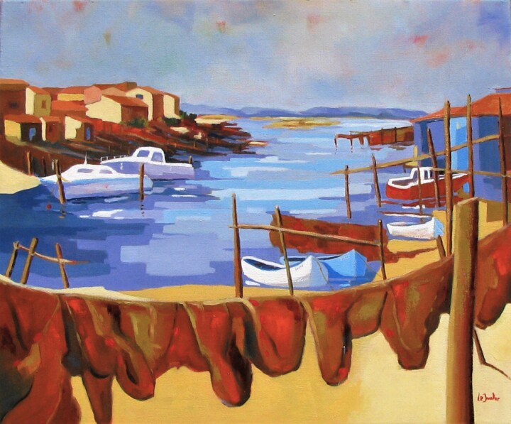 Peinture intitulée "Sète, la Pointe Cou…" par Jean-Noël Le Junter, Œuvre d'art originale, Huile Monté sur Châssis en bois