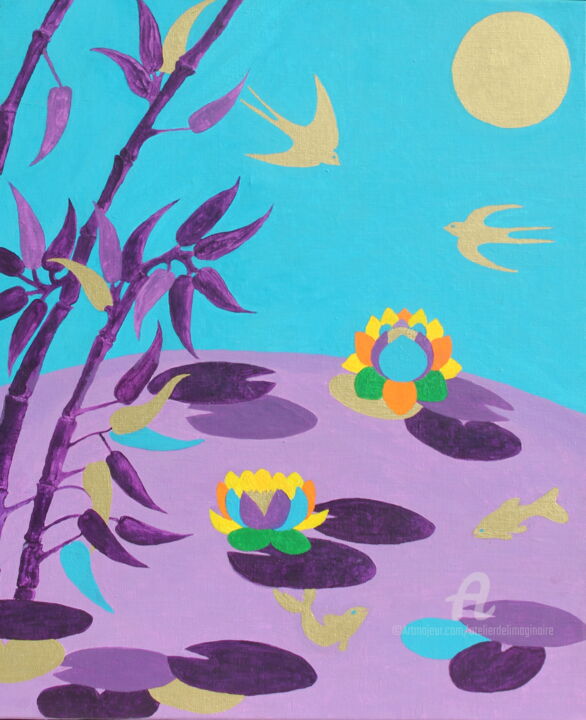 Peinture intitulée "Jardin intérieur, S…" par Corinne Brossier (Atelier de l'imaginaire), Œuvre d'art originale, Acrylique