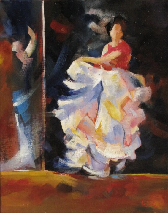Danseurs de flamenco 绘画, 18.1x15 in