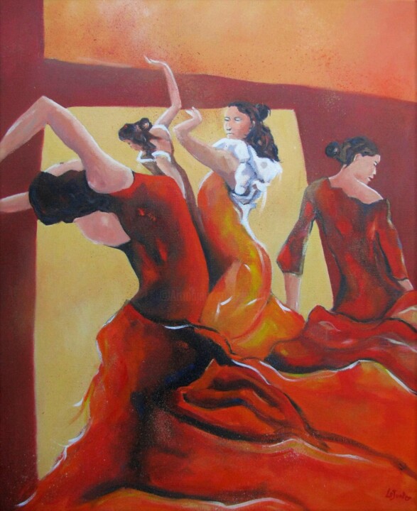 Danseuses de Sévillane3 绘画, 28.7x23.6 in